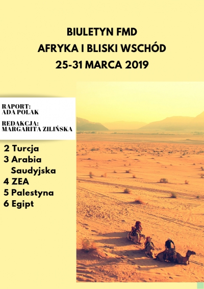 Biuletyn FMD: Afryka i Bliski Wschód 25 - 31 marca br.